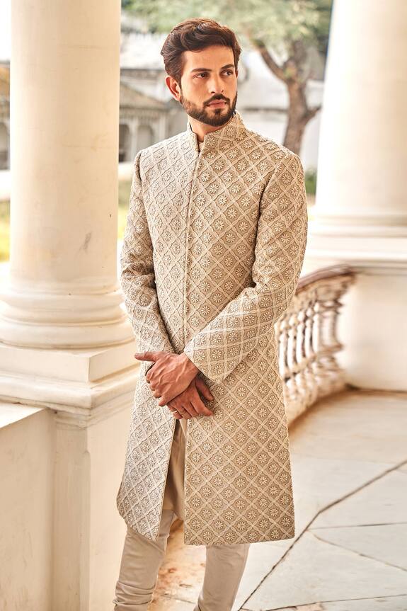 JAYANTI REDDY Chikankari Sherwani Set