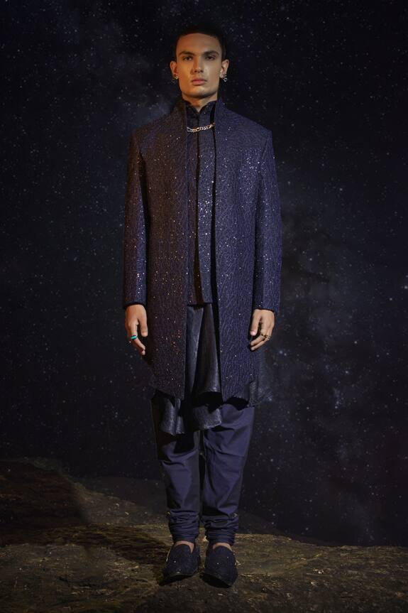Jayesh Shah Silk Embroidered Bundi Kurta Set