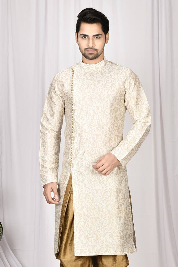 Aryavir Malhotra Silk Printed Kurta