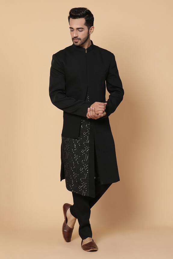 Kudrat Couture Sequin Sherwani & Pant Set