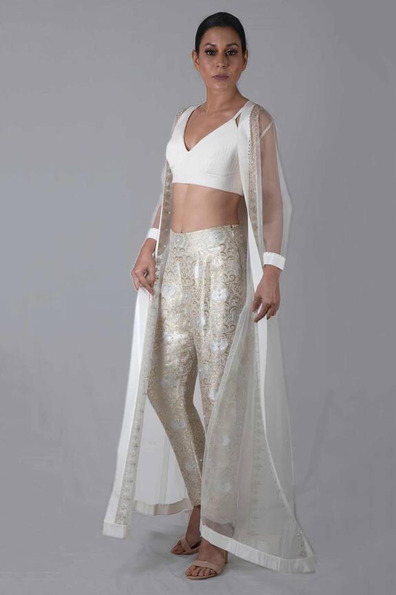 Kavita D Embroidered Jacket & Pure Brocade Pant Set