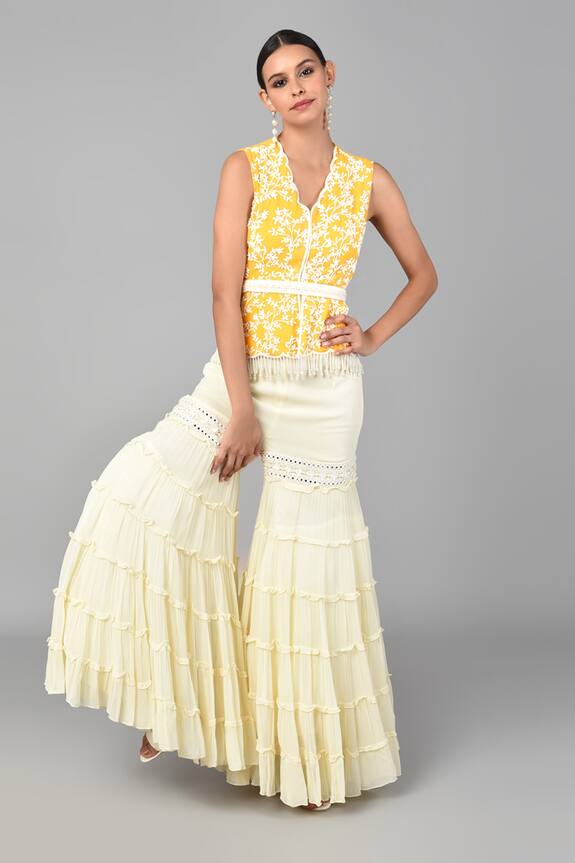 Keith Gomes Embroidered Tunic & Sharara Set
