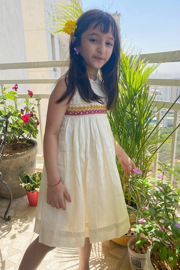 Khela Pintuck Embroidered Dress