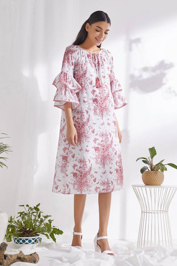 Pankaj & Nidhi Floral Print A-Line Dress