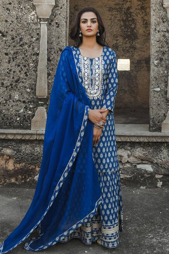 Karaj Jaipur Printed Kurta Set