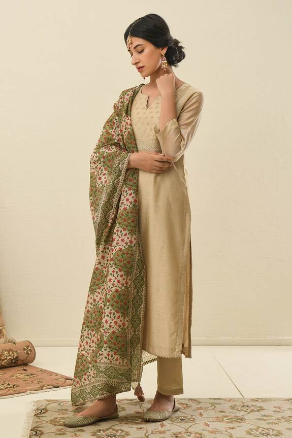Karaj Jaipur Chanderi Kurta Set