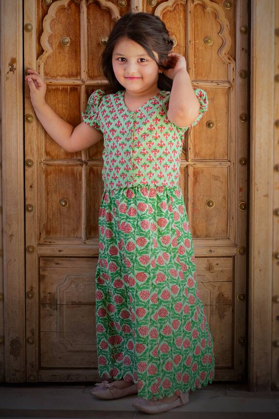 Laadlo Floral Print Top & Lehenga Set
