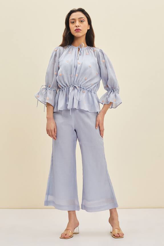 Meadow Lera Embroidered Top & Pant Set