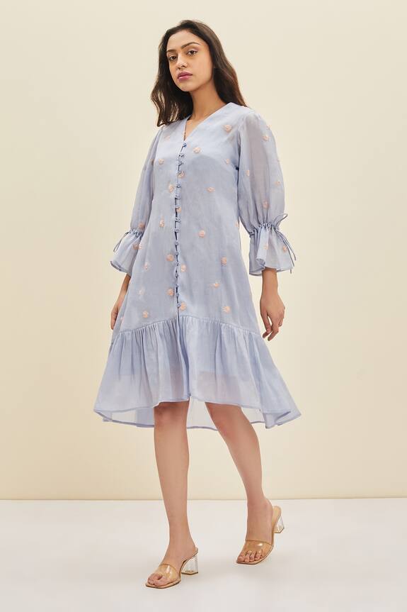 Meadow Lera Embroidered Frill Dress