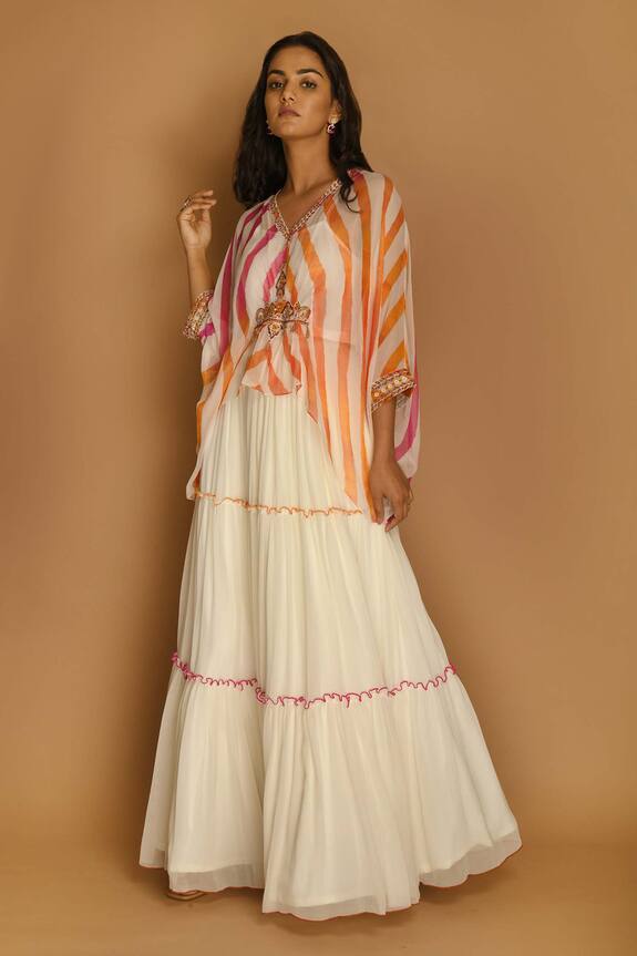 K.Anshika Printed Kaftan & Lehenga Set
