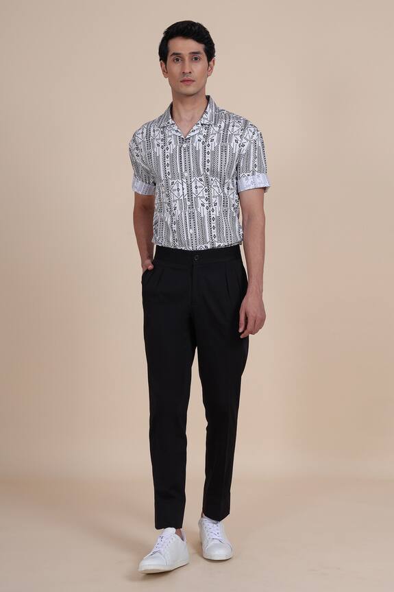 Raghavendra Rathore Blue Geometric Print Shirt