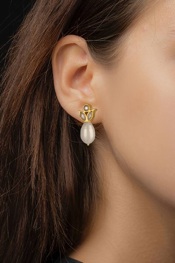 Neeta Boochra Pearl Drop Earrings