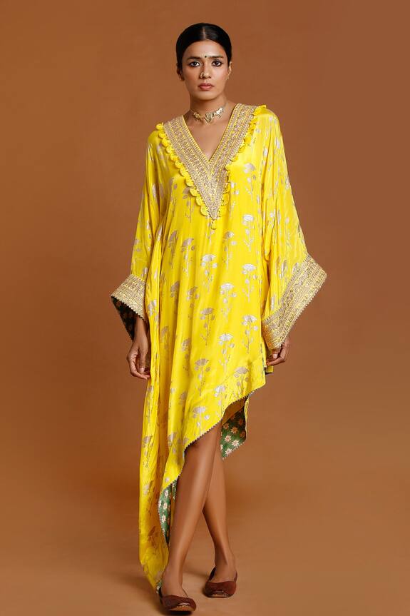 Masaba Foil Print Asymmetric Kaftan