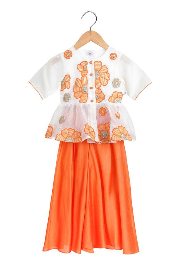 Mi Dulce An'ya Embroidered Peplum Top & Sharara Set