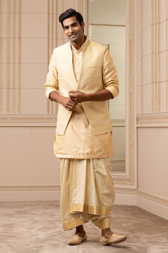 Tarun Tahiliani Silk Brocade Bundi & Kurta Set
