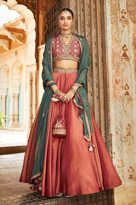 Matsya The Fortress Tissue Lehenga Set