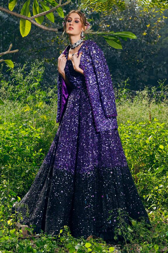 Nitya Bajaj Sequin Embroidered Gown With Jacket