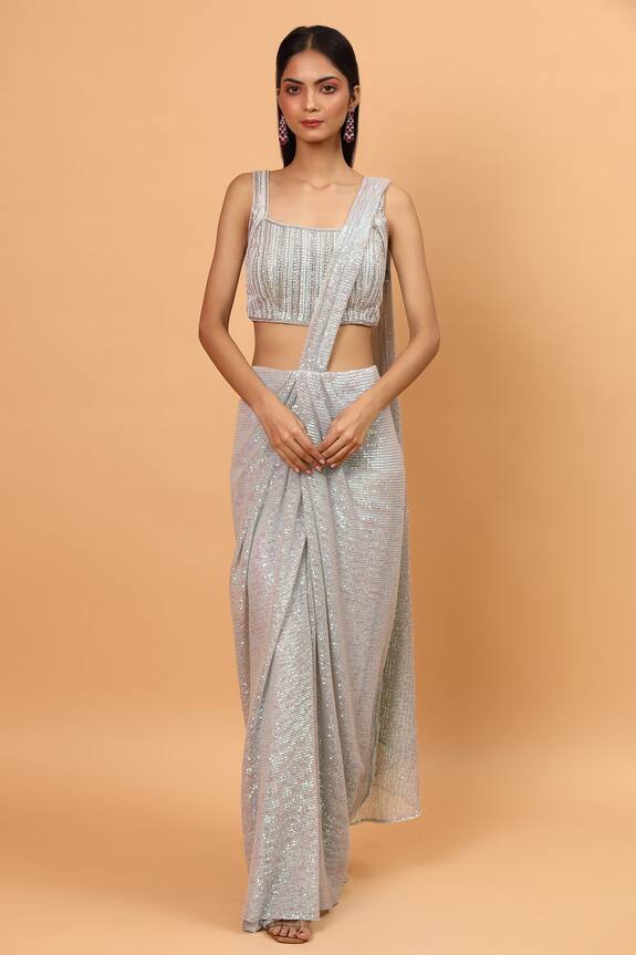 Neha Khullar Pre-Draped Saree With Embroidered Blouse
