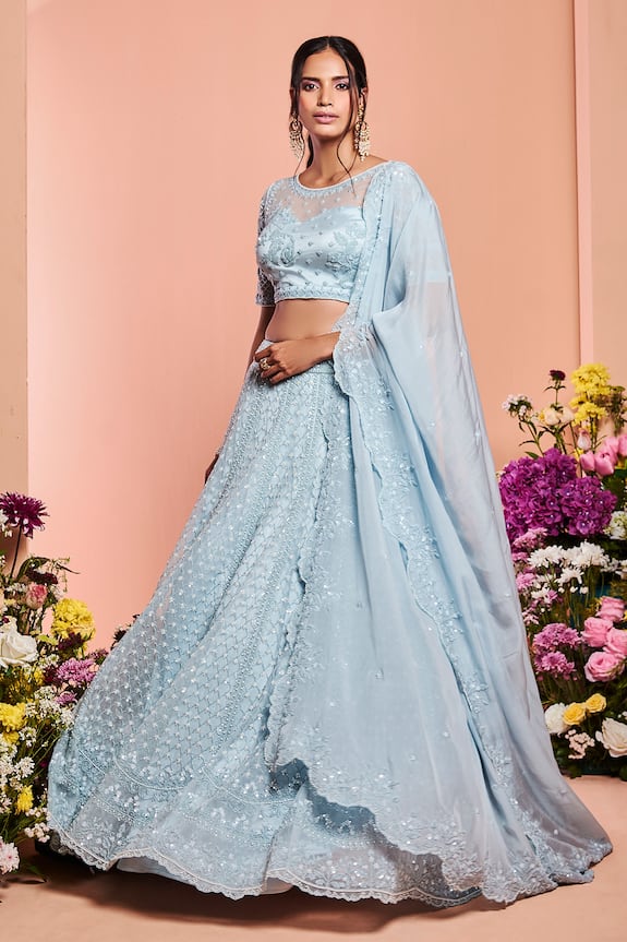 Niamh By Kriti Pearl Embroidered Lehenga Set