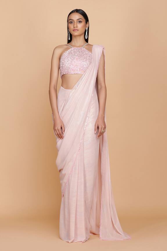 Neeta Lulla Silk Pre-Draped Saree with Blouse
