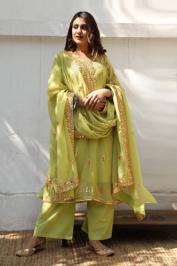 Gulabo Jaipur Nura Gota Patti Embroidered Kurta Set