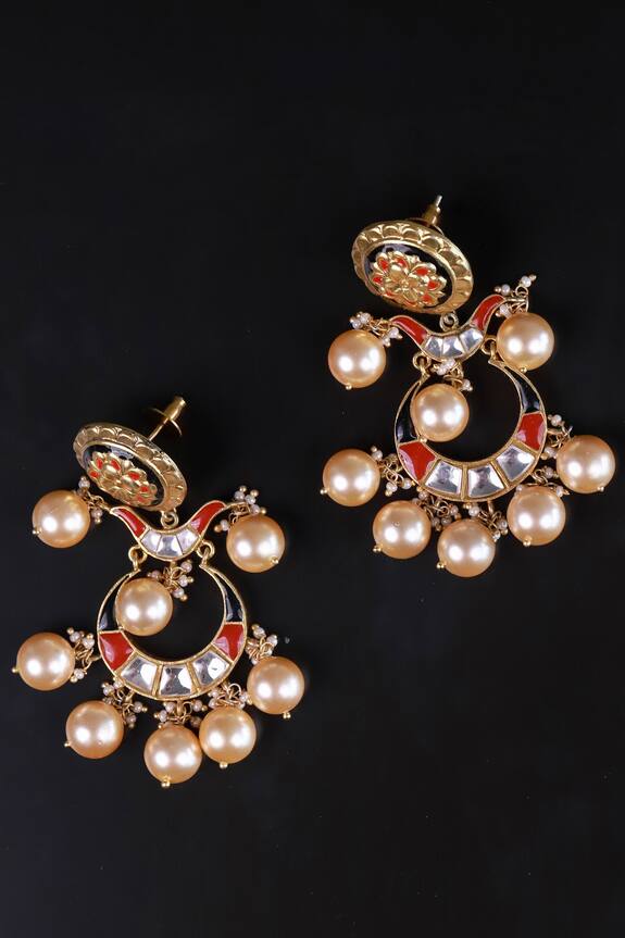 Osvag India Pearl Drop Dangler Earrings