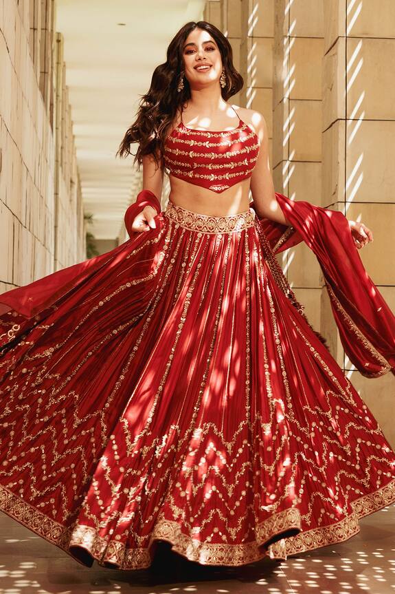 Punit Balana Silk Marodi Work Lehenga Set