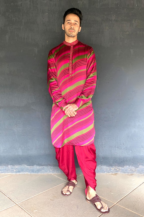 Punit Balana Silk Satin Kurta & Dhoti Pant Set
