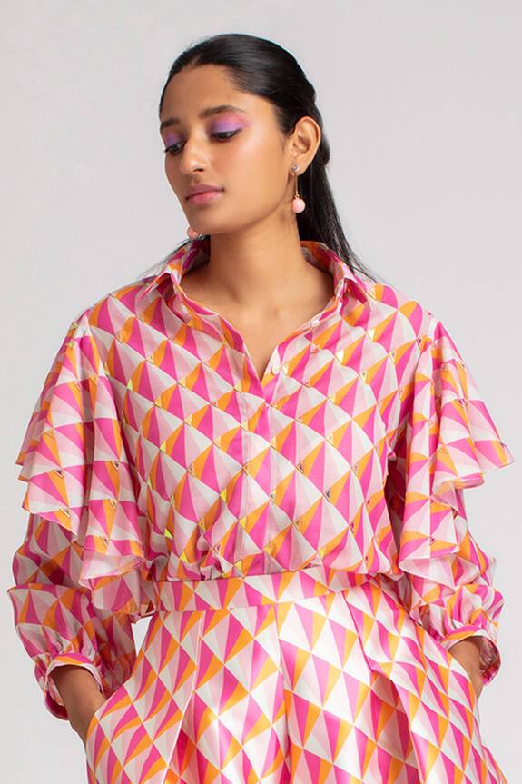 Pankaj & Nidhi Geometric Print Shirt