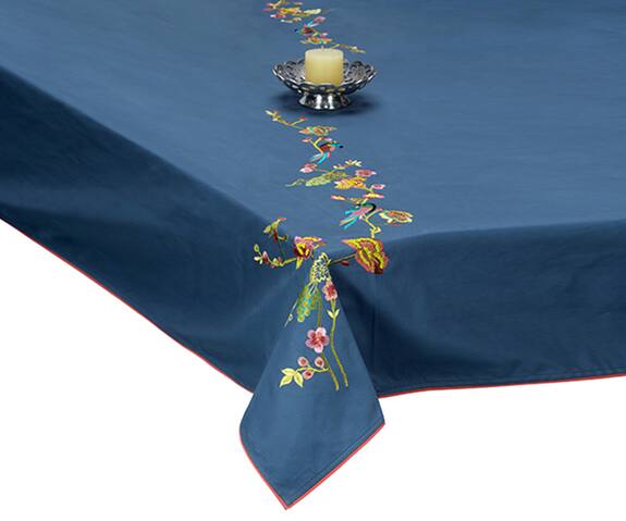 Perenne Design Embroidered Table Cloth (Fits 8-10 Seater Table)
