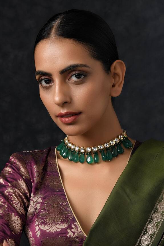 Paisley Pop Kundan Stone Drop Choker
