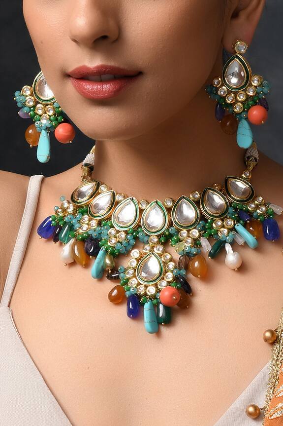 Paisley Pop Kundan Choker Set