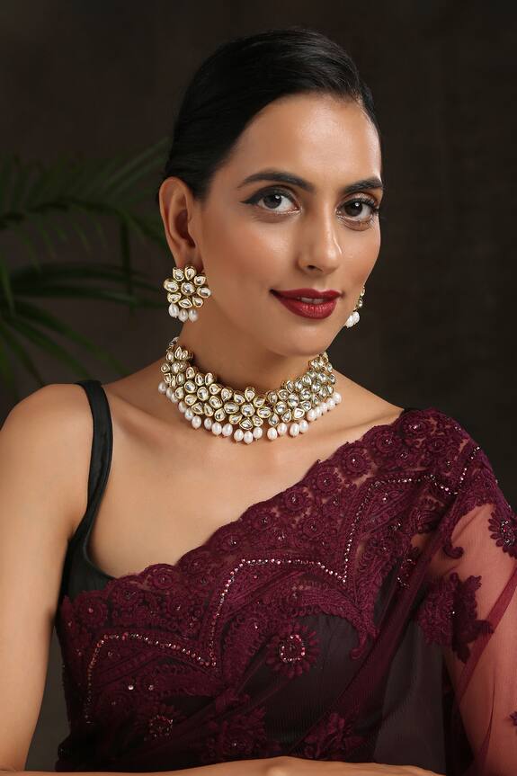 Paisley Pop Aparna Floral Kundan Choker Set