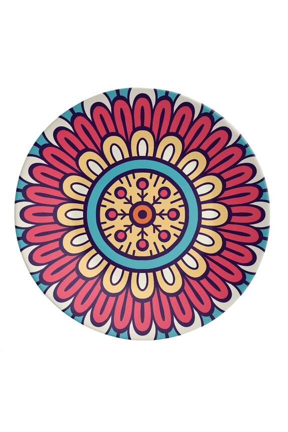 The Quirk India Circular Flower Splash Decorative Wall Plate