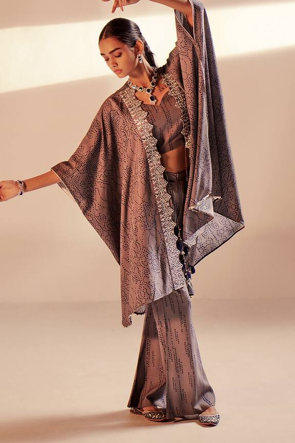 Inej Embroidered Cape Bell Bottom Set