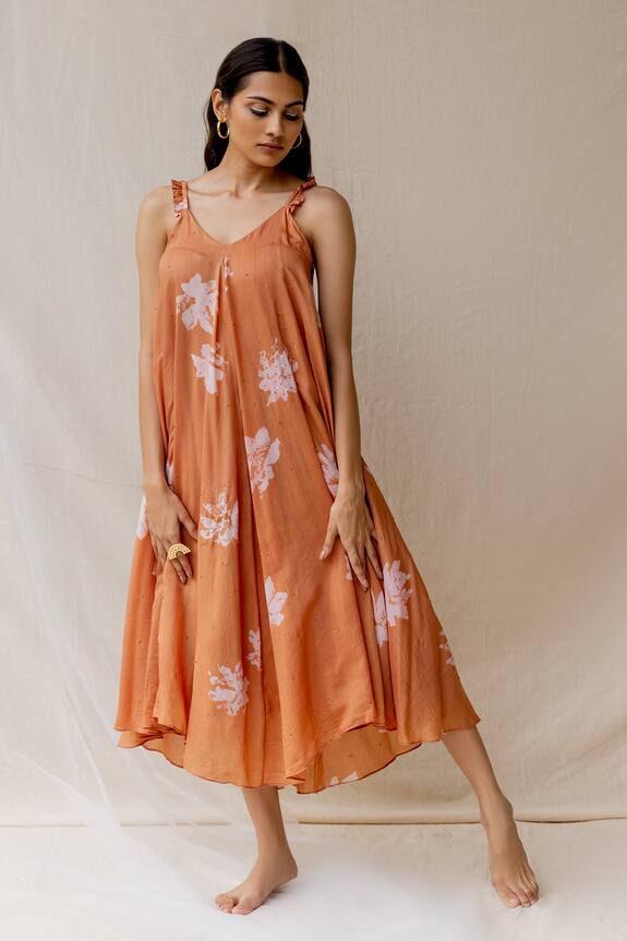 Nirjara Hand Painted Flared Dress