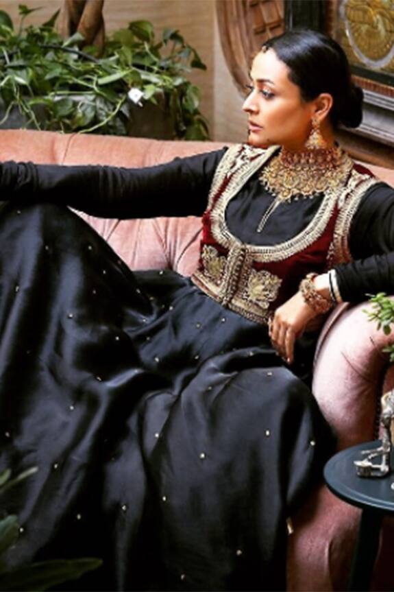 Rohit Bal Silk Velvet Jacket & Chanderi Anarkali Set