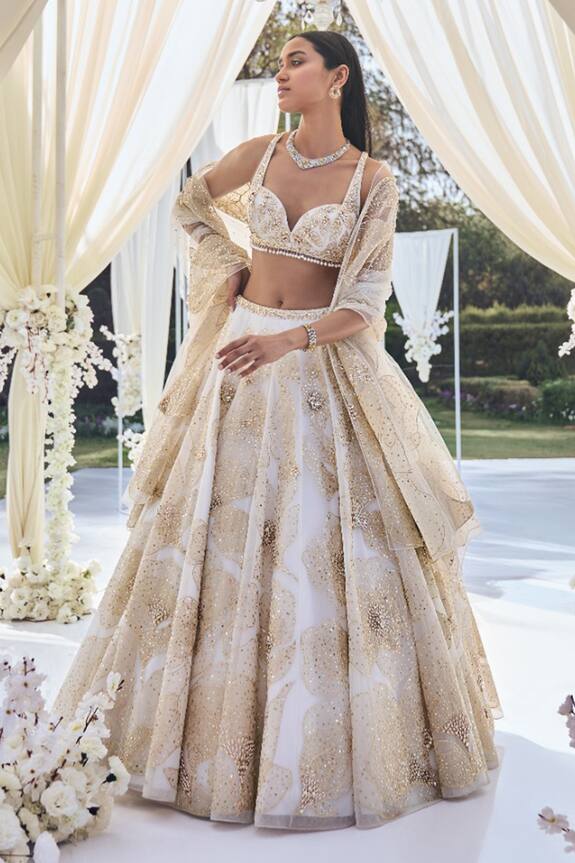 Seema Gujral Floral Embroidered Lehenga Set