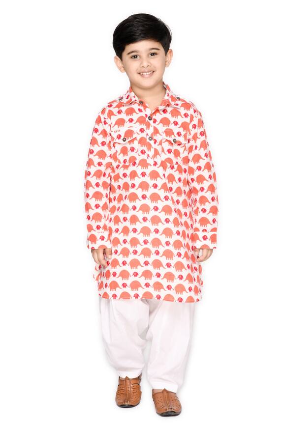 Saka Designs Elephant Print Kurta & Salwar Set