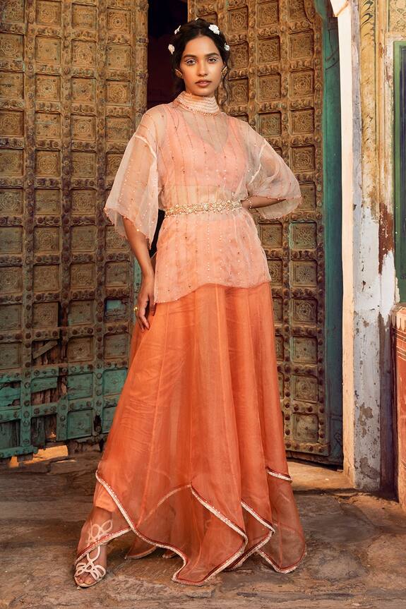 Supria Munjal Embroidered Short Tunic & Skirt Set