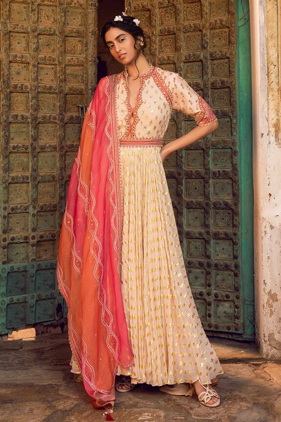 Supria Munjal Embroidered Anarkali With Dupatta