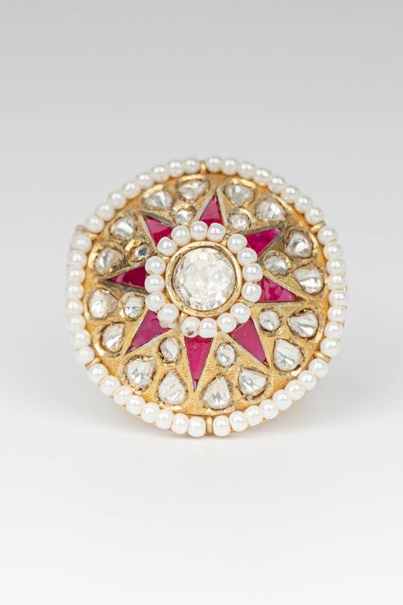 Osvag India Pearl Embellished Ring
