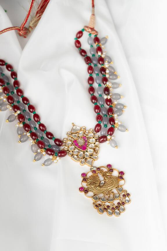 Osvag India Peacock Motif Pendant Necklace