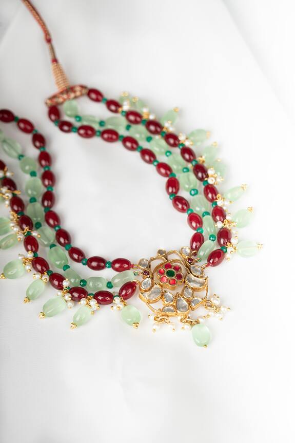 Osvag India Bead Drop Pendant Necklace