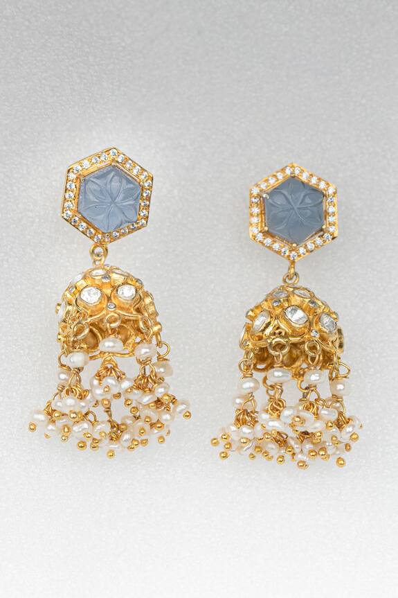 Osvag India Polki Embellished Jhumkis
