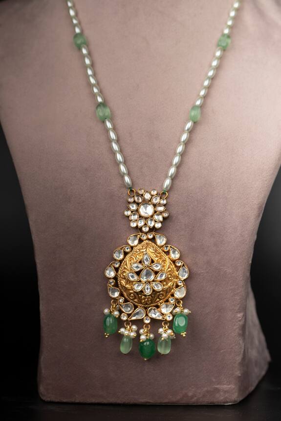 Osvag India Polki Embellished Pendant Necklace