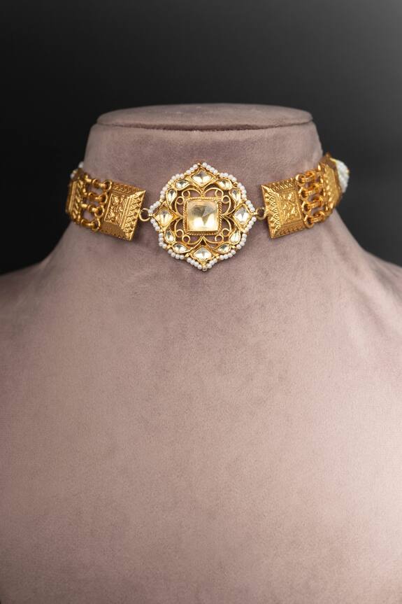 Osvag India Geometric Motif Embellished Choker