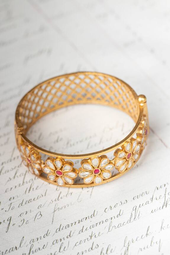 Osvag India Floral Motif Embellished Bangle