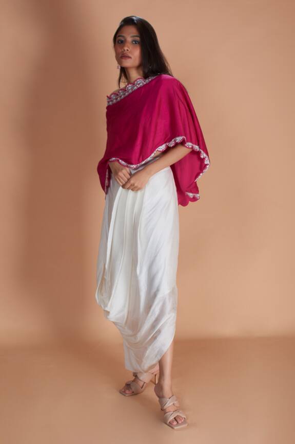 Soha by Harleen and Sona Eva Short Cape & Dhoti Skirt Set