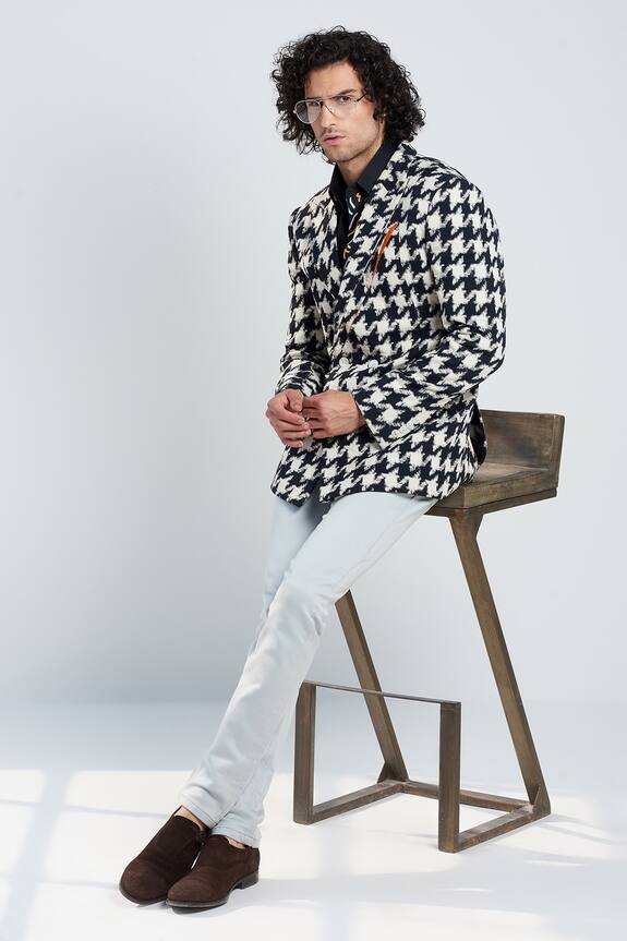 Seven Cotton Twill Double Breasted Blazer
